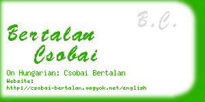 bertalan csobai business card